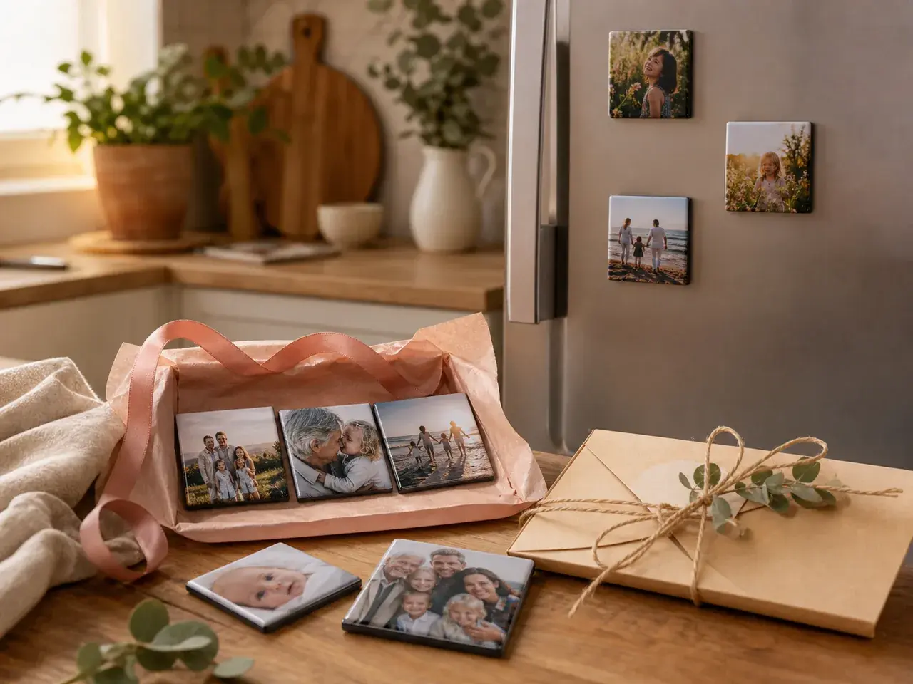 Imanes familiares preparados como regalo para abuelos