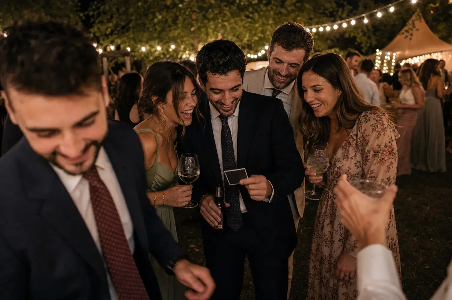 Guests collecting finished photo magnets during an event